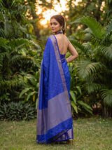 MIMOSA Royal Blue Saree Saree — pose 7 styling detail
