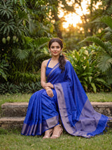 MIMOSA Royal Blue Saree Saree — pose 8 styling detail