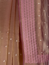 MIMOSA Pink Banarasi Tissue Saree — fleets shot full lifestyle