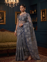 MIMOSA Grey Saree Saree — pose 5 styling detail