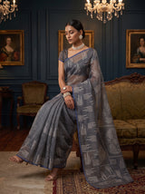 MIMOSA Grey Saree Saree — pose 8 styling detail