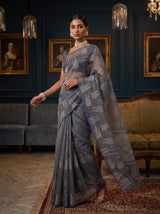 MIMOSA Grey Saree Saree — pose 9 styling detail