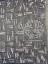 MIMOSA Grey Saree Saree — pallu and zari work detail
