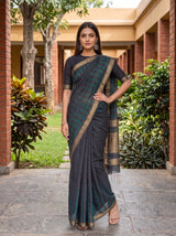 MIMOSA Navy Banarasi Saree — pose 4 styling detail