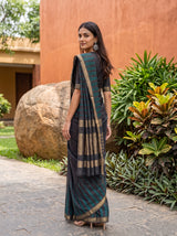 MIMOSA Navy Banarasi Saree — pose 7 styling detail