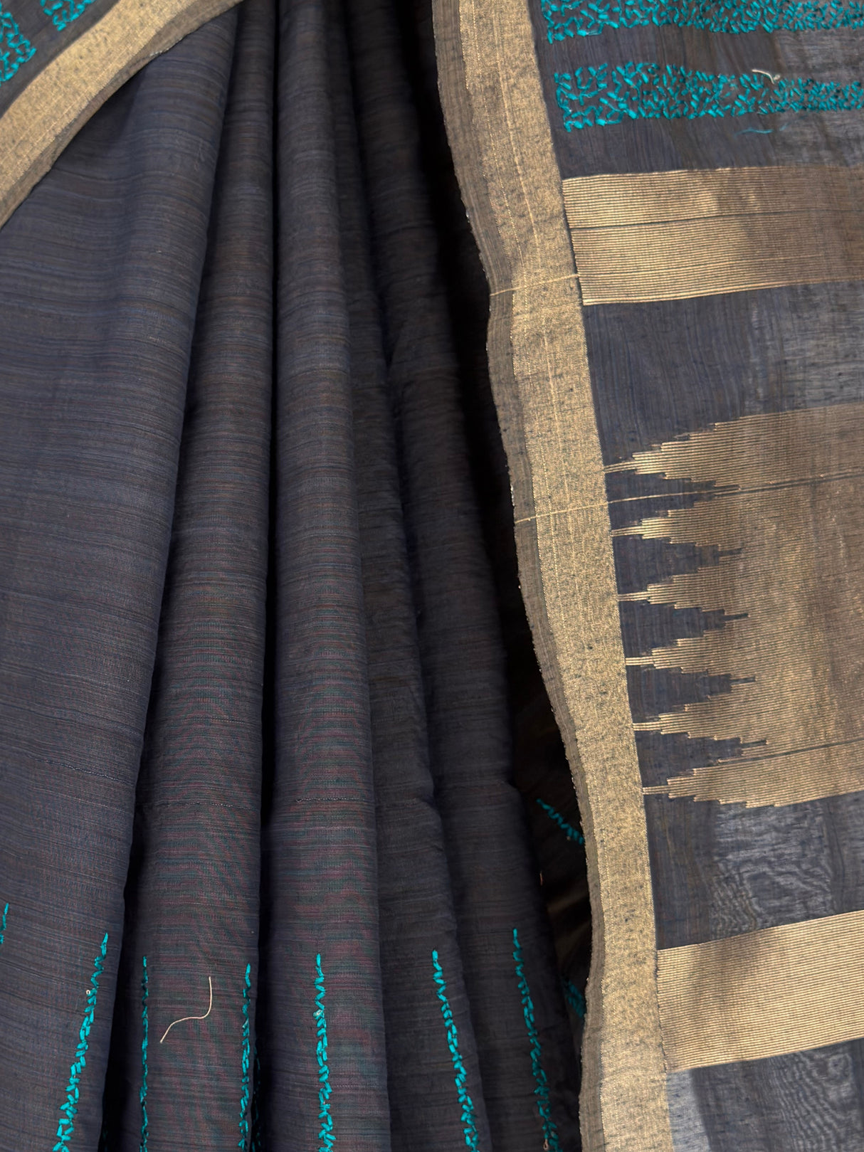 MIMOSA Navy Banarasi Saree — fleets shot full lifestyle