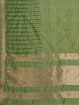 MIMOSA Parrot Green Banarasi Saree — pallu and zari work detail