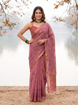 MIMOSA Gajari Banarasi tusser Saree — pose 4 styling detail