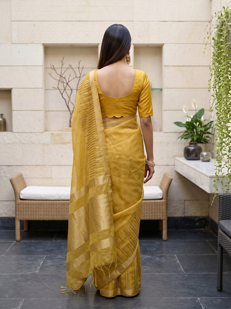 MIMOSA Gold Saree Saree — pose 2 styling detail