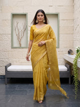 MIMOSA Gold Saree Saree — pose 6 styling detail