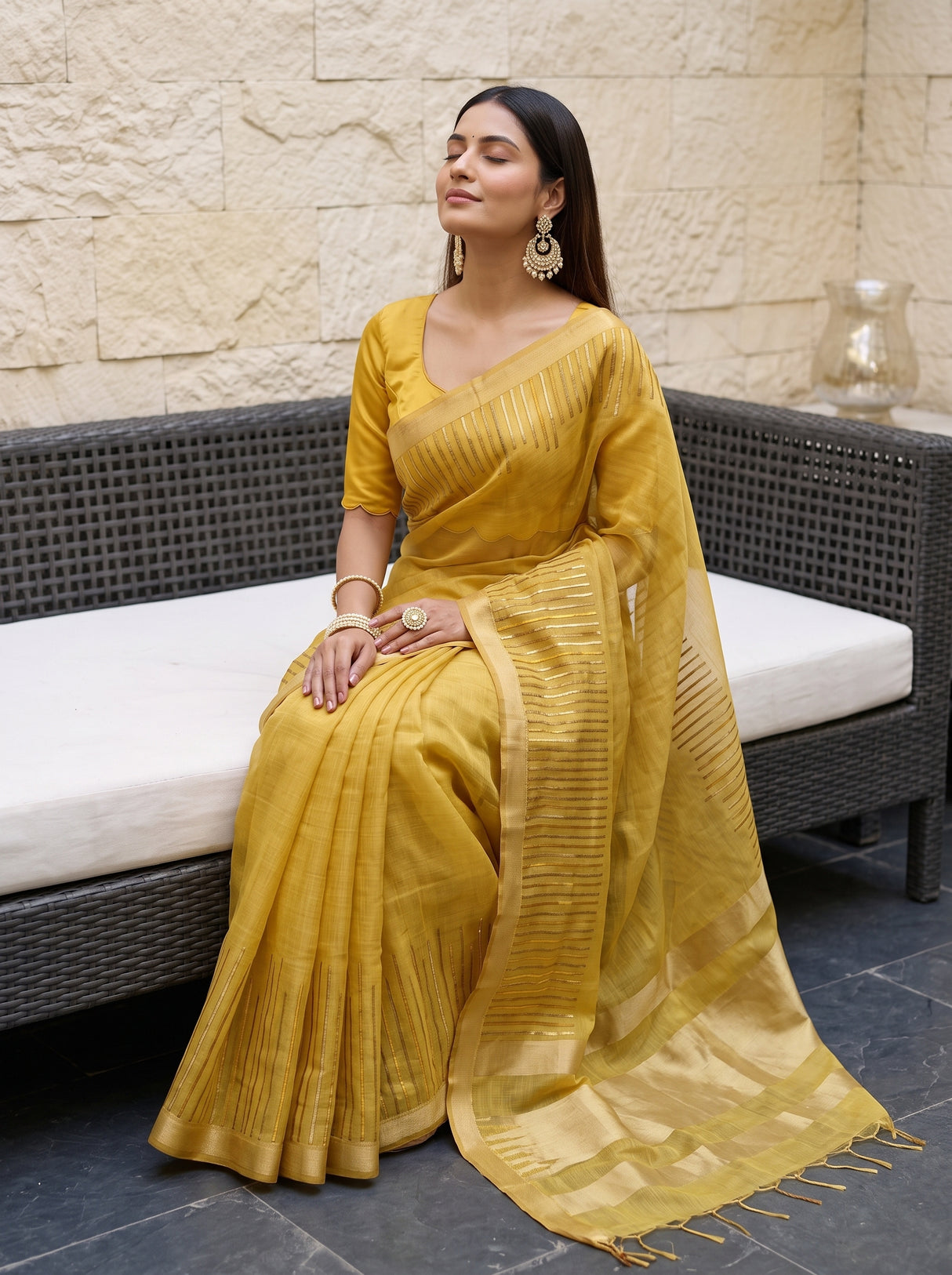 MIMOSA Gold Saree Saree — pose 8 styling detail