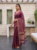 MIMOSA Wine Saree Saree — pose 5 styling detail