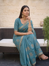 MIMOSA Sapphire Saree Saree — pose 10 styling detail