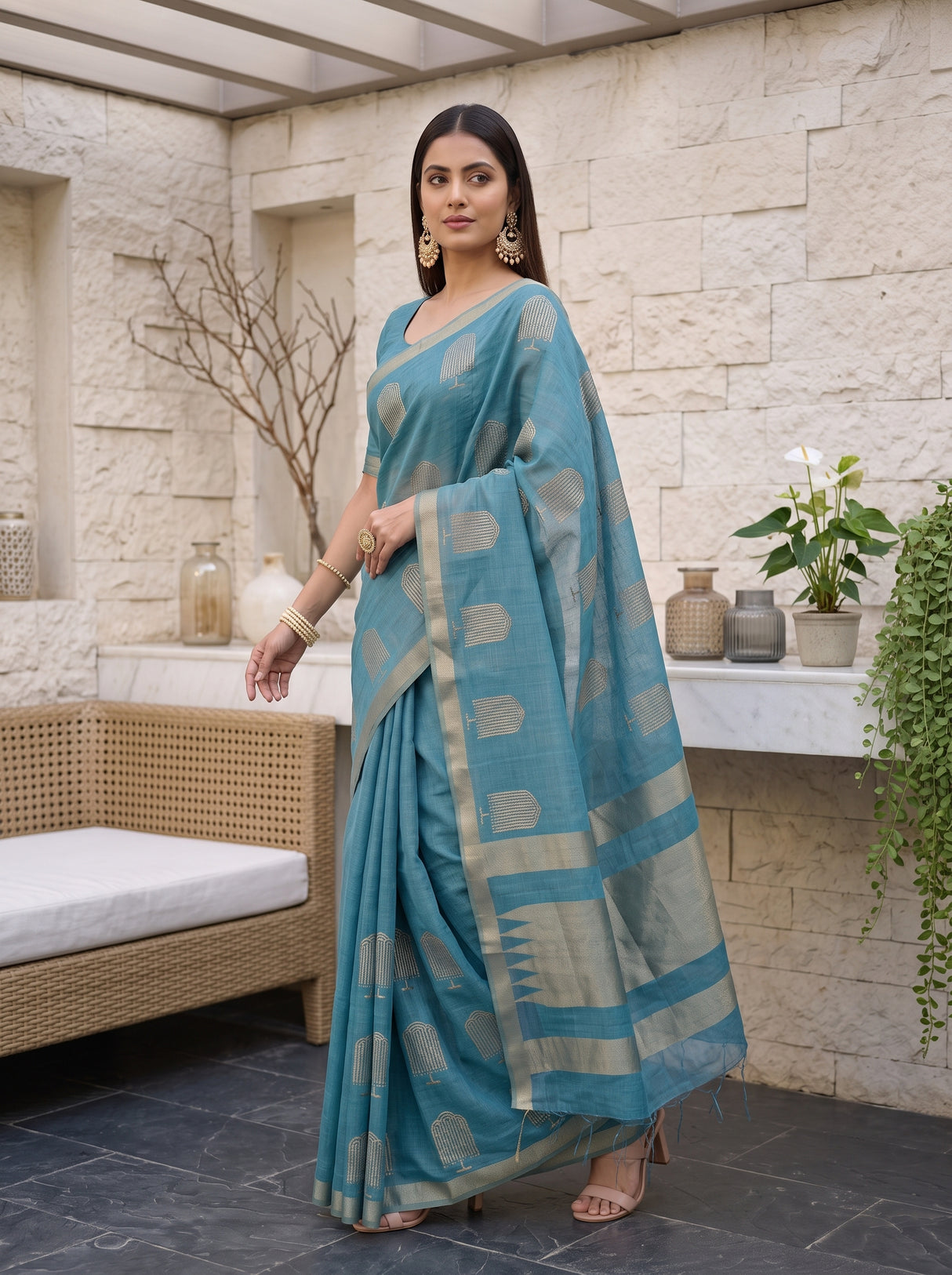 MIMOSA Sapphire Saree Saree — pose 5 styling detail