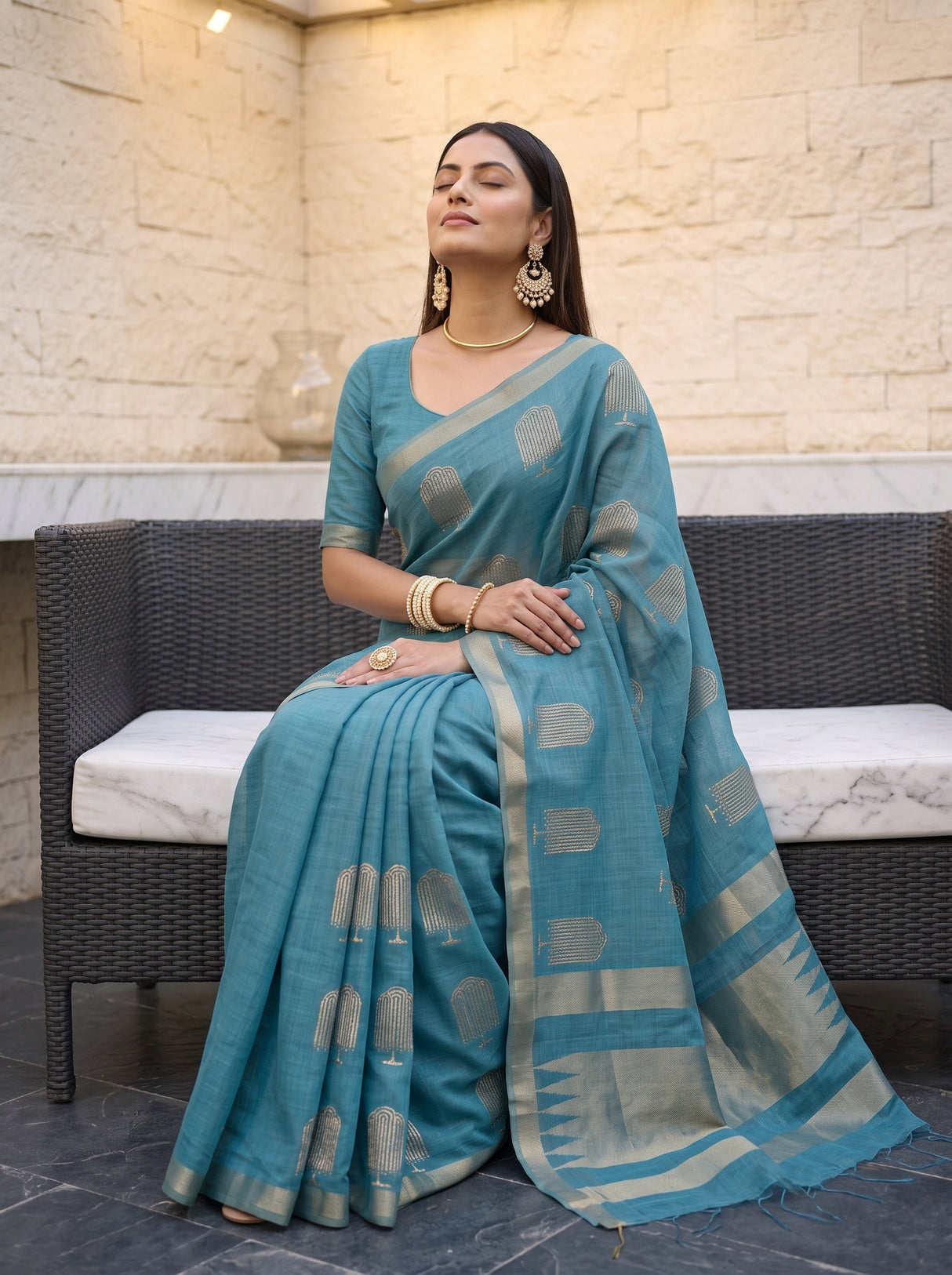 MIMOSA Sapphire Saree Saree — pose 8 styling detail