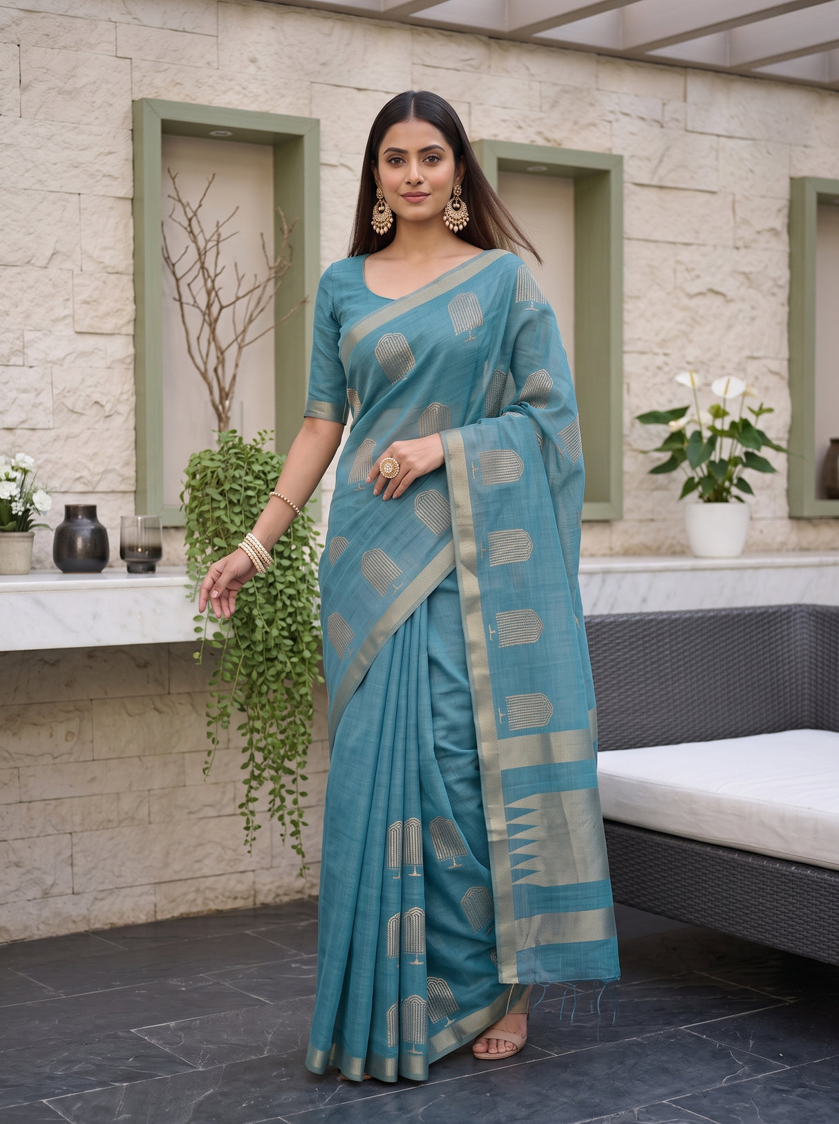MIMOSA Sapphire Saree Saree — pose 9 styling detail