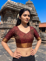 MIMOSA Olive Saree Saree — blouse close-up
