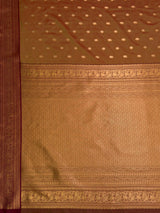 MIMOSA Olive Saree Saree — pallu and zari work detail
