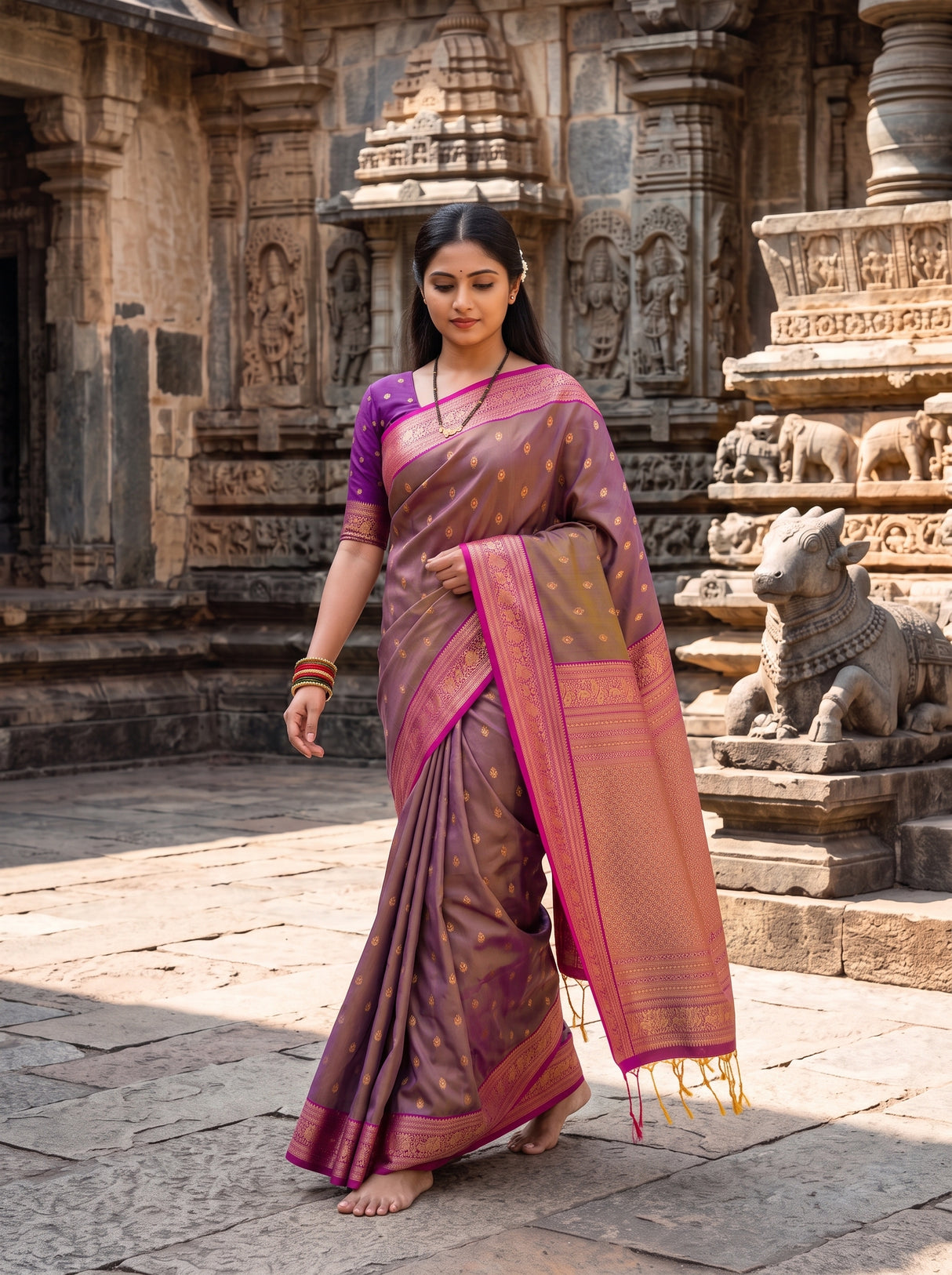 MIMOSA Violet Saree Saree — pose 6 styling detail