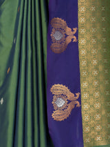 MIMOSA Green Kanjivaram Art silk Saree — fleets shot full lifestyle