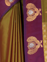 MIMOSA Olive Kanjivaram Art silk Saree — fleets shot full lifestyle