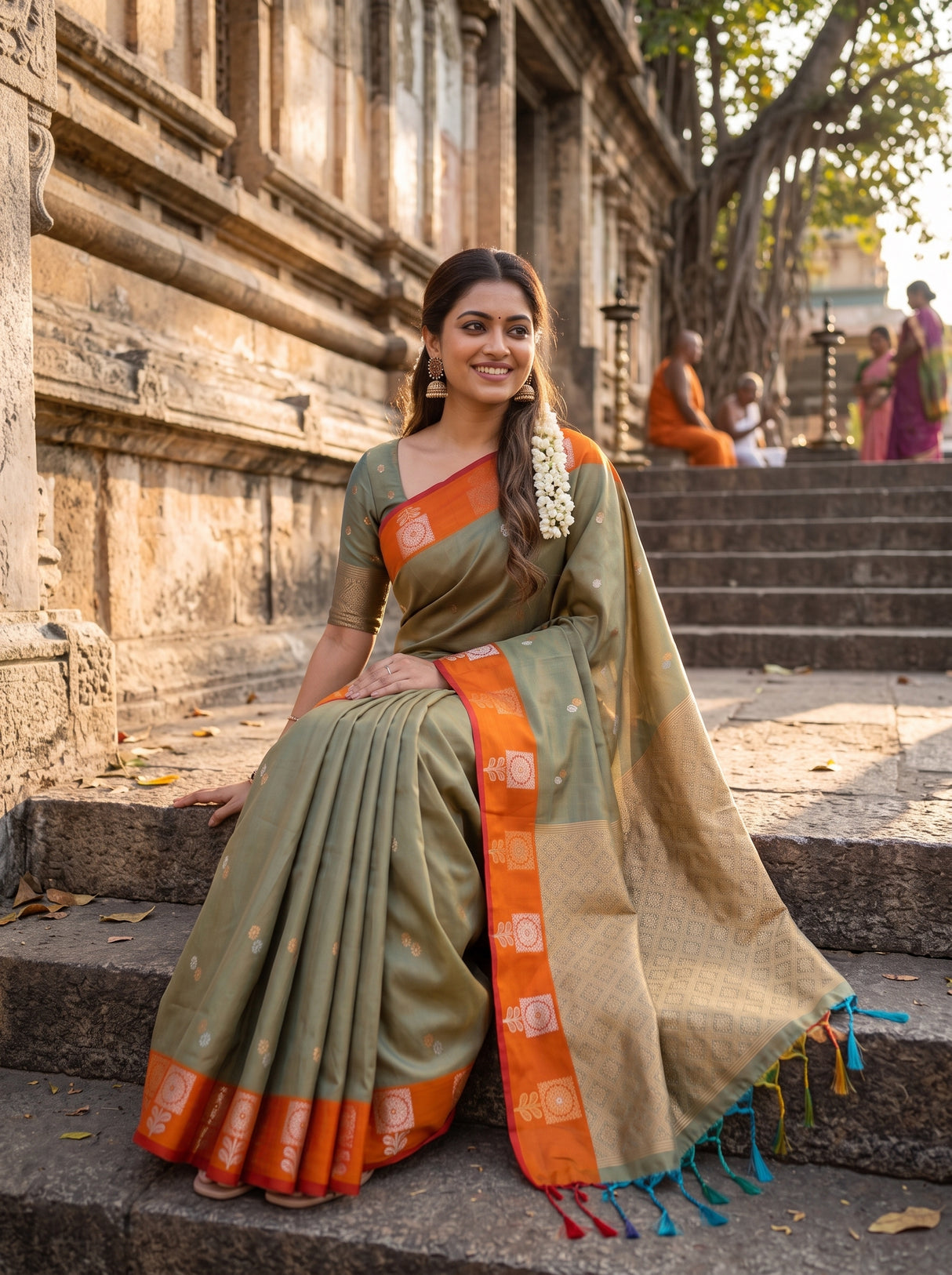 MIMOSA Grey Saree Saree — pose 10 styling detail