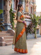 MIMOSA Grey Saree Saree — pose 3 styling detail