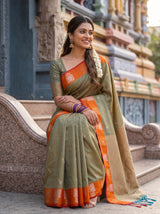 MIMOSA Grey Saree Saree — pose 8 styling detail