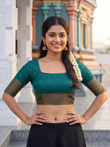 MIMOSA Sapphire Saree Saree — blouse close-up