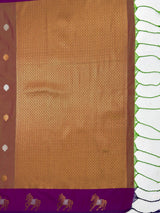 MIMOSA Magenta Kanjivaram Art silk Saree — pallu and zari work detail