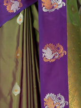 MIMOSA Green Kanjivaram Art silk Saree — fleets shot full lifestyle