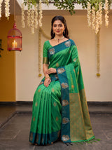 MIMOSA Rama Kanjivaram Art silk Saree — pose 8 styling detail