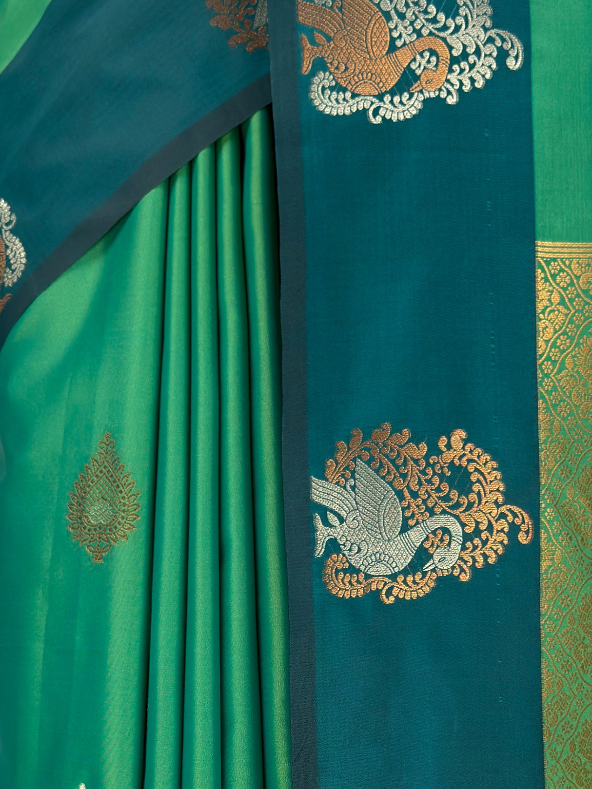 MIMOSA Rama Kanjivaram Art silk Saree — fleets shot full lifestyle