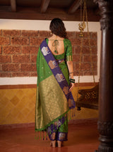 MIMOSA Green Kanjivaram Art silk Saree — Saree shot pallu and body