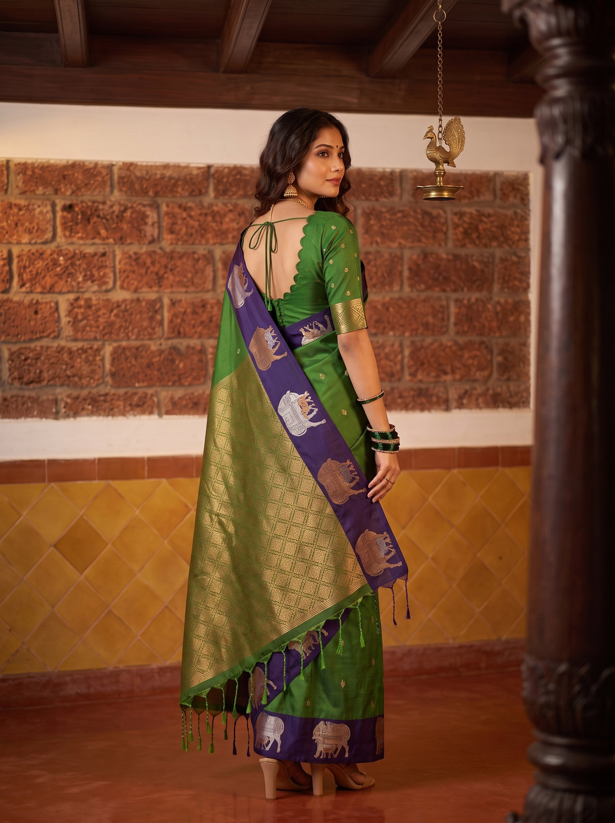 MIMOSA Green Saree Saree — pose 5 styling detail