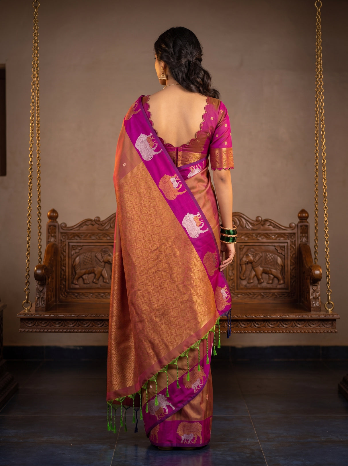 MIMOSA Rani Kanjivaram Art silk Saree — Saree shot pallu and body