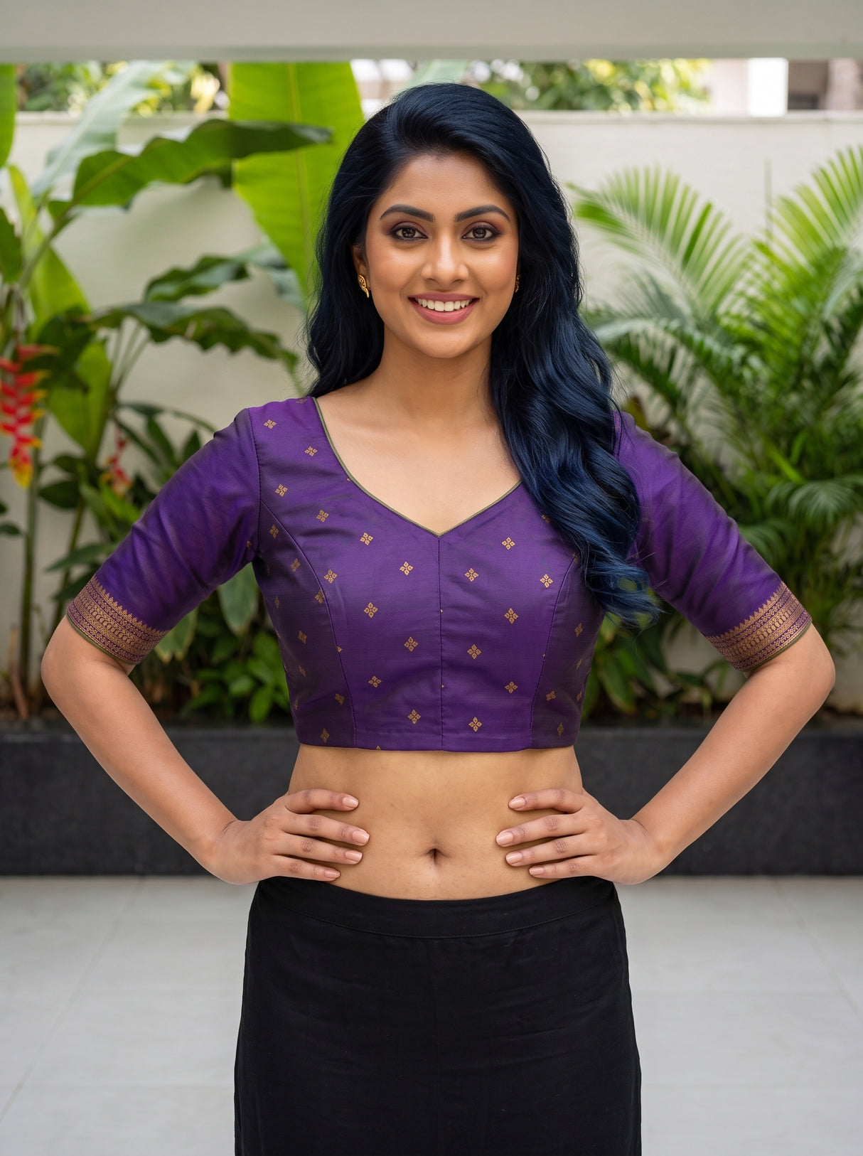 MIMOSA Green Saree Saree — blouse close-up