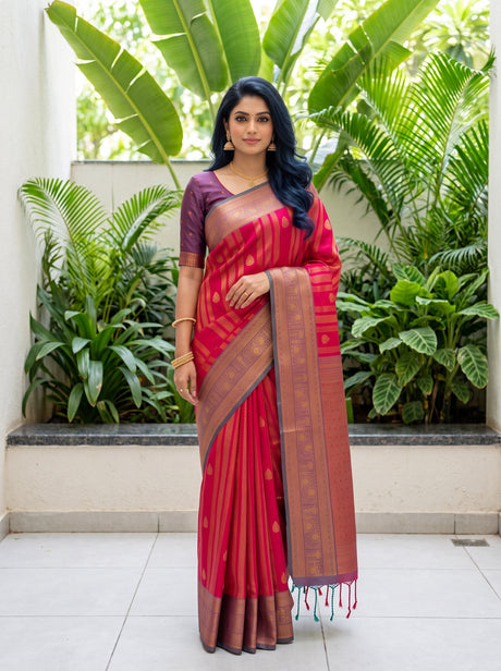 MIMOSA Rani Saree Saree — front view on mannequin