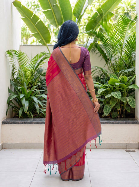 MIMOSA Rani Saree Saree — pose 2 styling detail