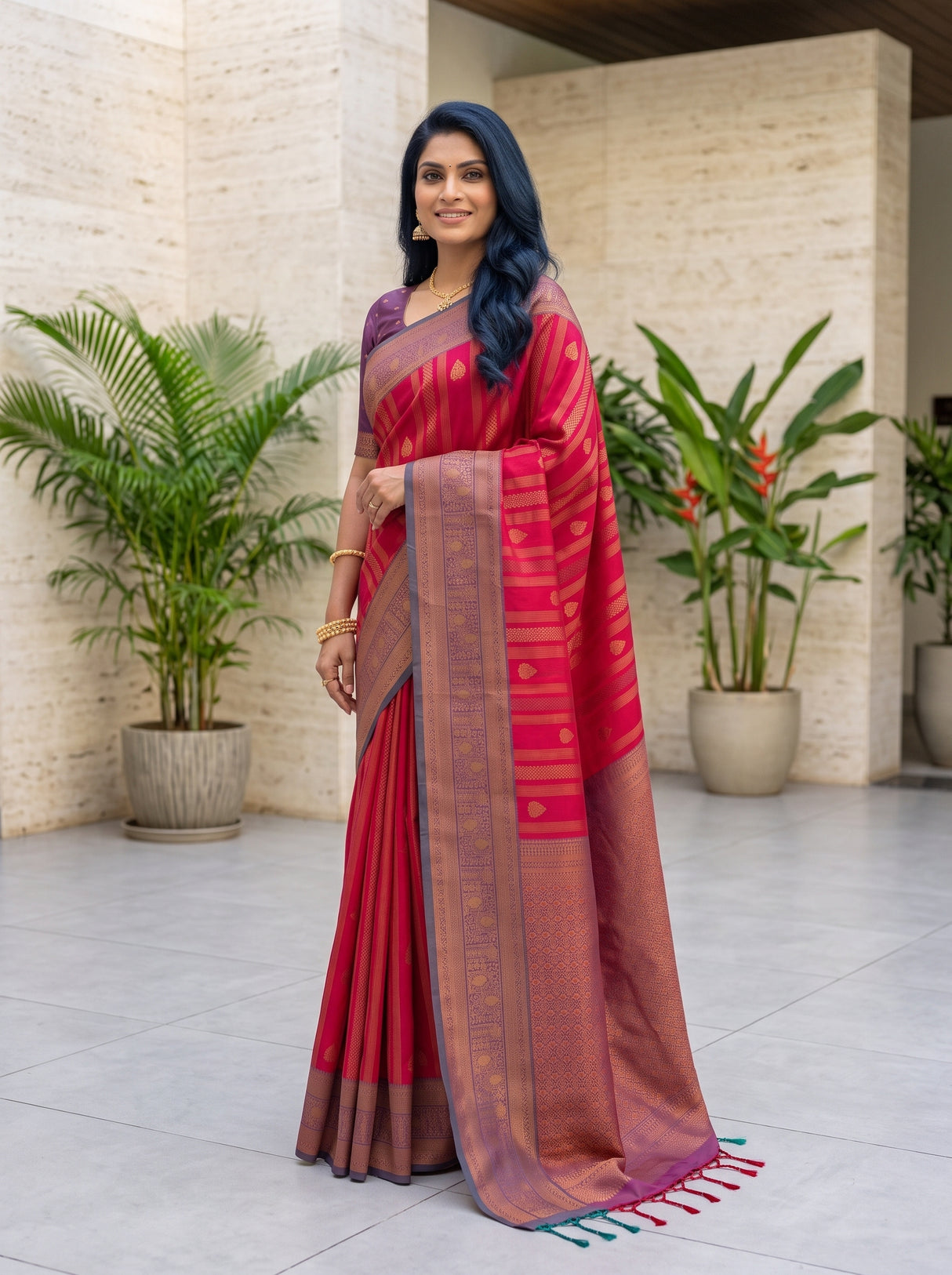 MIMOSA Rani Saree Saree — pose 3 styling detail