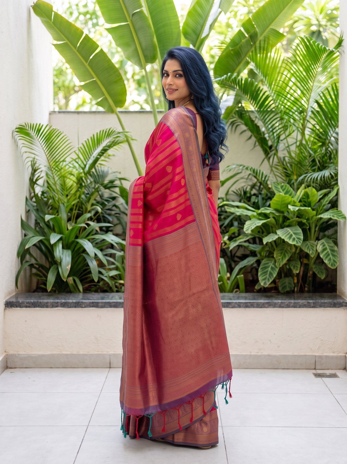MIMOSA Rani Saree Saree — pose 5 styling detail