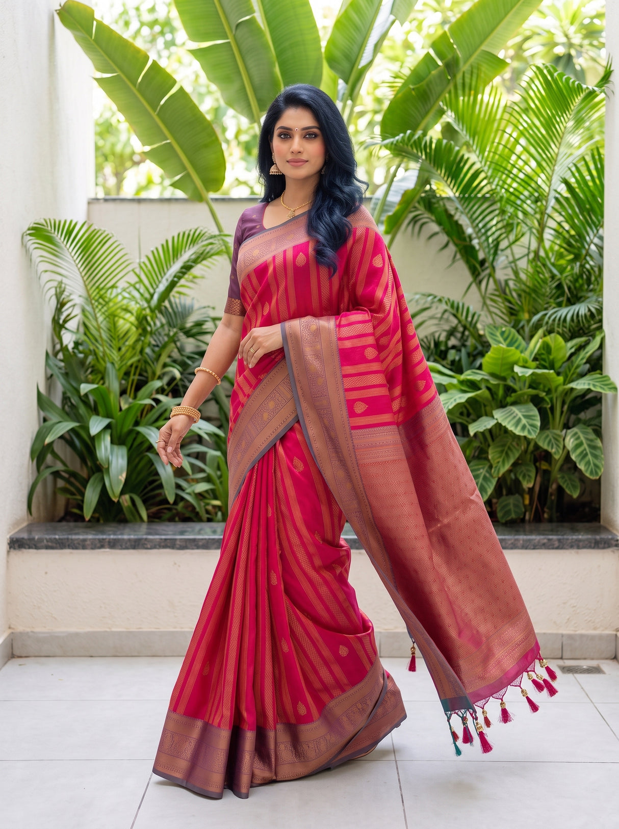 MIMOSA Rani Saree Saree — pose 6 styling detail