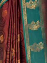 MIMOSA Maroon Saree Saree — fleets shot full lifestyle