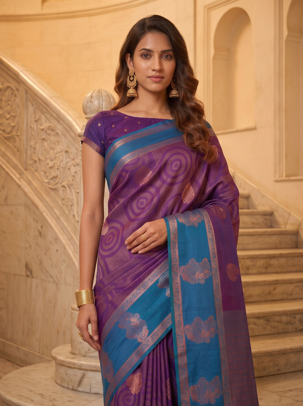 MIMOSA Purple Saree Saree — pose 10 styling detail