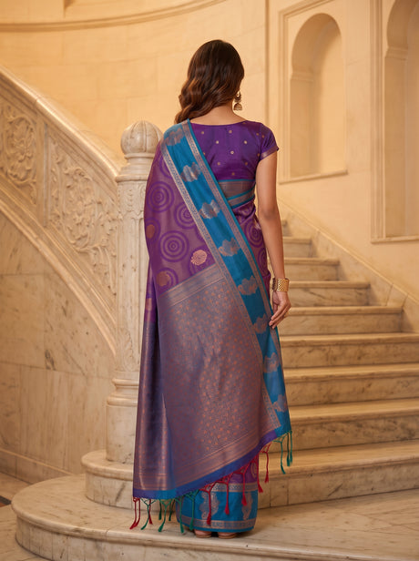MIMOSA Purple Saree Saree — pose 2 styling detail
