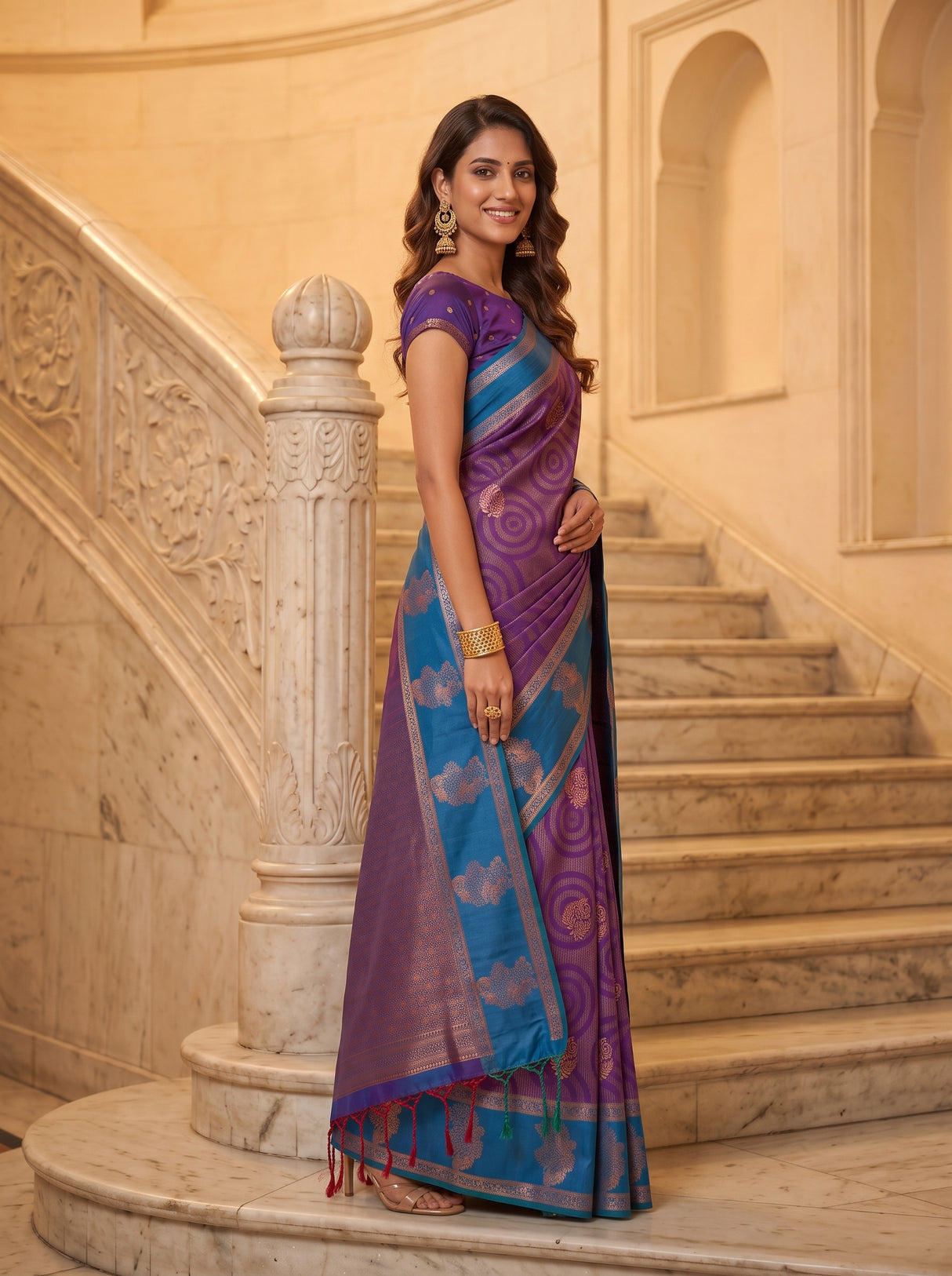MIMOSA Purple Saree Saree — pose 3 styling detail
