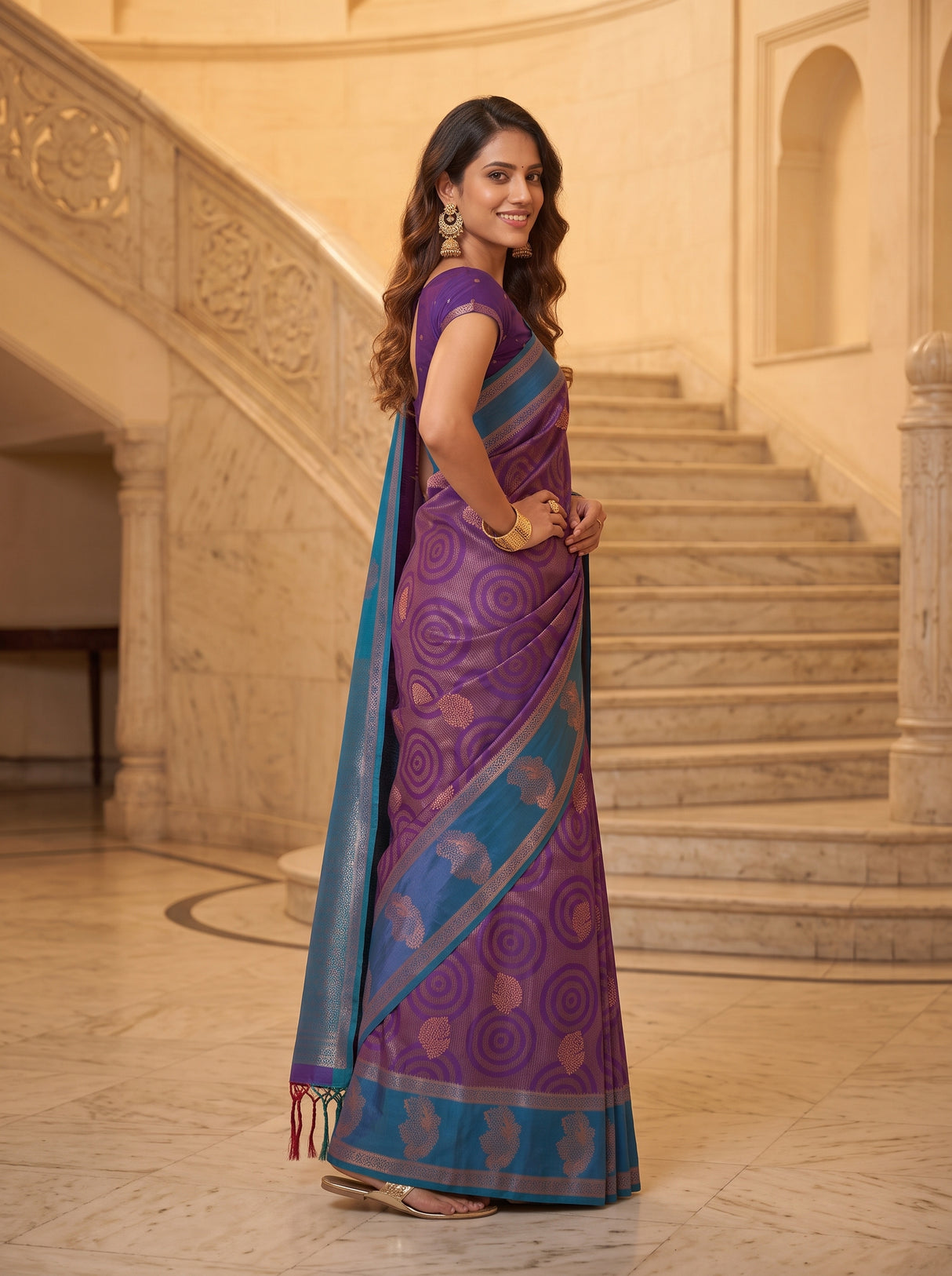 MIMOSA Purple Saree Saree — pose 4 styling detail