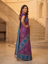 MIMOSA Purple Saree Saree — pose 4 styling detail