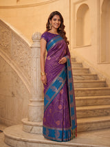 MIMOSA Purple Saree Saree — pose 5 styling detail