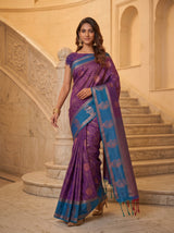 MIMOSA Purple Saree Saree — pose 6 styling detail